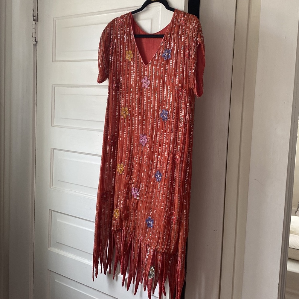Gorgeous hand embroidered floral 1920’s dress- Reformation vintage